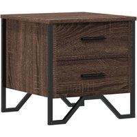 Berkfield Home Bedside Cabinet Brown Oak 40x41x40 cm Engineered Wood | Size: 40 x 41 x 40 cm