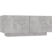 Berkfield Home Bedside Cabinet Concrete Grey 100x35x40 cm Engineered Wood | Size: 100 x 35 x 40 cm