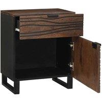 Berkfield Home Bedside Cabinet 50x33x60 cm Solid Wood Walnut in Brown | Size: 50 x 33 x 60 cm