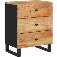 Berkfield Home Bedside Cabinet 50x33x62 cm Solid Wood Acacia&Engineered Wood in Brown | Size: 50 x 33 x 62 cm