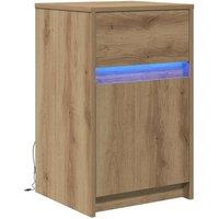Berkfield Home Bedside Cabinet Artisan oak 38 x 34 x 61 cm Particle board in Brown