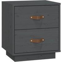Berkfield Home Bedside Cabinet Grey 40x34x45 cm Solid Wood Pine | Size: 40 x 34 x 45 cm