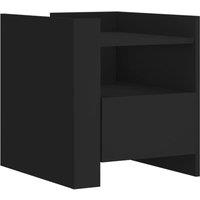 Berkfield Home Bedside Cabinet Black 45x50x50 cm Engineered Wood | Size: 45 x 50 x 50 cm