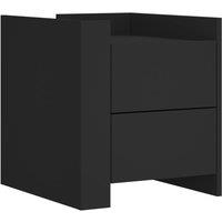 Berkfield Home Bedside Cabinet Black 45x50x50 cm Engineered Wood | Size: 45 x 50 x 50 cm