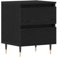 Berkfield Home Bedside Cabinet Black Oak 40x35x50 cm Engineered Wood | Size: 40 x 35 x 50 cm