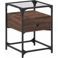 Berkfield Home Bedside Cabinet Brown Oak 40x40x55 cm Engineered Wood | Size: 40 x 40 x 55 cm