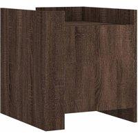 Berkfield Home Bedside Cabinet Brown Oak 45x50x50 cm Engineered Wood | Size: 45 x 50 x 50 cm