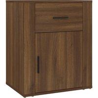Berkfield Home Bedside Cabinet Brown Oak 50x36x60 cm Engineered Wood | Size: 50 x 36 x 60 cm