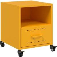 Berkfield Home Bedside Cabinet Mustard Yellow 36x39x43.5 cm Steel