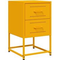 Berkfield Home Bedside Cabinet Mustard Yellow 36x39x60.5 cm Steel