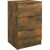 Berkfield Home Bedside Cabinet Smoked Oak 40x36x65 cm in Brown | Size: 40 x 36 x 65 cm
