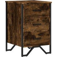 Berkfield Home Bedside Cabinet Smoked Oak 40x41x60 cm Engineered Wood in Brown | Size: 40 x 41 x 60 cm
