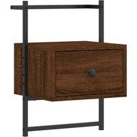 Berkfield Home Bedside Cabinet Wall-mounted Brown Oak 35x30x51 cm Engineered Wood | Size: 35 x 30 x 51 cm