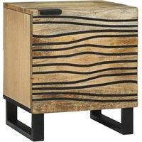 Berkfield Home Bedside Cabinets - 2 pcs, 40x33.5x46 cm, Solid Mango Wood in Beige | Size: 40x33.5x46 cm