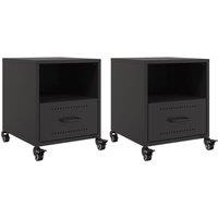 Berkfield Home Bedside Cabinets 2 pcs Black 36x39x43.5 cm Steel