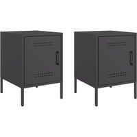 Berkfield Home Bedside Cabinets 2 pcs Black 36x39x50.5 cm Steel
