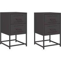 Berkfield Home Bedside Cabinets 2 pcs Black 36x39x60.5 cm Steel