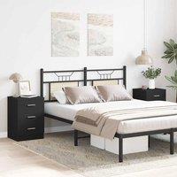 Berkfield Home Bedside Cabinets 2 pcs Black 38x35x56 cm Engineered Wood | Size: 38 x 35 x 56 cm