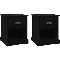Berkfield Home Bedside Cabinets 2 pcs Black 39x39x47.5 cm Engineered Wood