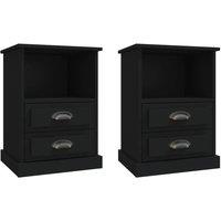 Berkfield Home Bedside Cabinets 2 pcs Black 43x36x60 cm | Size: 43 x 36 x 60 cm