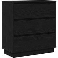 Berkfield Home Bedside Cabinet with LED Black Oak 71x34, 5x75 cm Engineered Wood