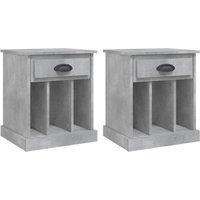 Berkfield Home Bedside Cabinets 2 pcs Concrete Grey 43x36x50 cm | Size: 43 x 36 x 50 cm