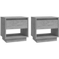 Berkfield Home Bedside Cabinets 2 pcs Concrete Grey 45x34x44 cm Engineered Wood | Size: 45 x 34 x 44 cm