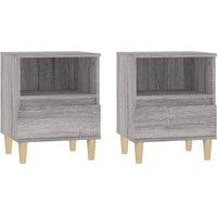 Berkfield Home Bedside Cabinets 2 pcs Grey Sonoma 40x35x50 cm | Size: 40 x 35 x 50 cm