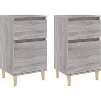 Berkfield Home Bedside Cabinets 2 pcs Grey Sonoma 40x35x70 cm | Size: 40 x 35 x 70 cm