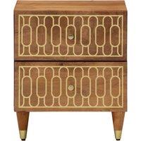Berkfield Home Bedside Cabinets 2 pcs 40x33x46 cm Solid Wood Mango in Brown | Size: 40 x 33 x 46 cm