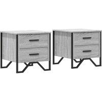 Berkfield Home Bedside Cabinets 2 pcs Grey Sonoma 40x41x40 cm Engineered Wood | Size: 40 x 41 x 40 cm