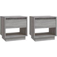 Berkfield Home Bedside Cabinets 2 pcs Grey Sonoma 45x34x44 cm Engineered Wood | Size: 45 x 34 x 44 cm