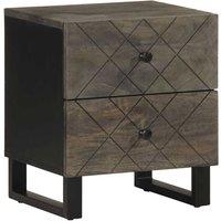 Berkfield Home Bedside Cabinets 2 pcs Black 40x33x46 cm Solid Wood Mango | Size: 40 x 33 x 46 cm