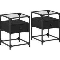 Berkfield Home Bedside Cabinets 2 pcs Black 40x40x55 cm Engineered Wood | Size: 40 x 40 x 55 cm