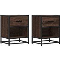 Berkfield Home Bedside Cabinets 2 pcs Brown Oak 40x31x50 cm Engineered Wood | Size: 40 x 31 x 50 cm