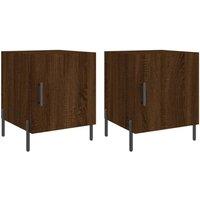 Berkfield Home Bedside Cabinets 2 pcs Brown Oak 40x40x50 cm Engineered Wood | Size: 40 x 40 x 50 cm