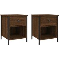 Berkfield Home Bedside Cabinets 2 pcs Brown Oak 40x42x50 cm Engineered Wood | Size: 40 x 42 x 50 cm
