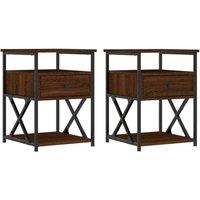 Berkfield Home Bedside Cabinets 2 pcs Brown Oak 40x42x55 cm Engineered Wood | Size: 40 x 42 x 55 cm