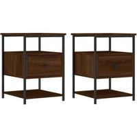 Berkfield Home Bedside Cabinets 2 pcs Brown Oak 40x42x56 cm Engineered Wood | Size: 40 x 42 x 56 cm