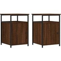 Berkfield Home Bedside Cabinets 2 pcs Brown Oak 40x42x60 cm Engineered Wood | Size: 40 x 42 x 60 cm
