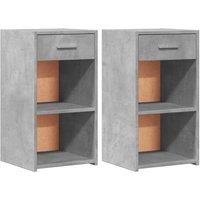 Berkfield Home Bedside Cabinets 2 pcs Concrete Grey 35x34x65 cm Engineered Wood | Size: 35 x 34 x 65 cm