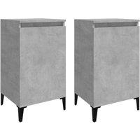Berkfield Home Bedside Cabinets 2 pcs Concrete Grey 40x35x70 cm Engineered Wood | Size: 40 x 35 x 70 cm