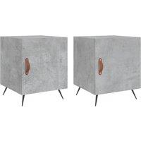 Berkfield Home Bedside Cabinets 2 pcs Concrete Grey 40x40x50 cm Engineered Wood | Size: 40 x 40 x 50 cm