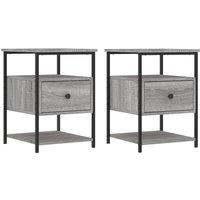 Berkfield Home Bedside Cabinets 2 pcs Grey Sonoma 40x42x56 cm Engineered Wood | Size: 40 x 42 x 56 cm
