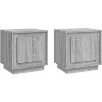 Berkfield Home Bedside Cabinets 2 pcs Grey Sonoma 44x35x45 cm Engineered Wood | Size: 44 x 35 x 45 cm