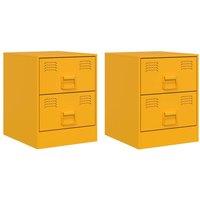 Berkfield Home Bedside Cabinets 2 pcs Yellow 34.5x39x44 cm Steel