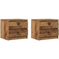 Berkfield Home Bedside Cabinets 2 pcs Old Wood 50x40x43.5 cm Engineered Wood in Brown