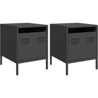 Berkfield Home Bedside Cabinets 2 pcs Black 35x39x43.5 cm Steel