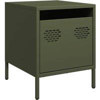 Berkfield Home Bedside Cabinet Olive Green 35x39x43.5 cm Steel