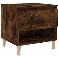 Berkfield Home Bedside Table Smoked Oak 50x46x50 Engineered Wood in Brown